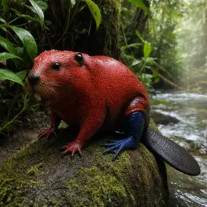 Beaver + Strawberry frog